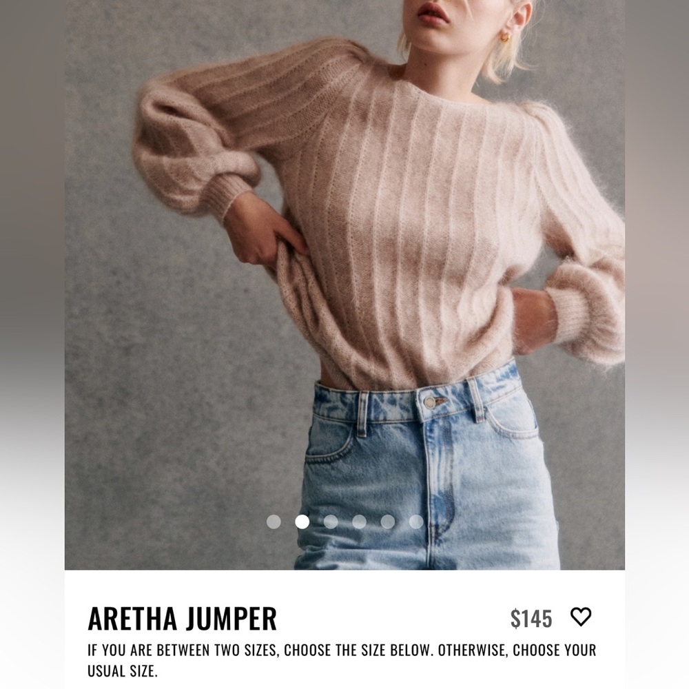 NWT Sezane Aretha Mottled Beige jumper Size S